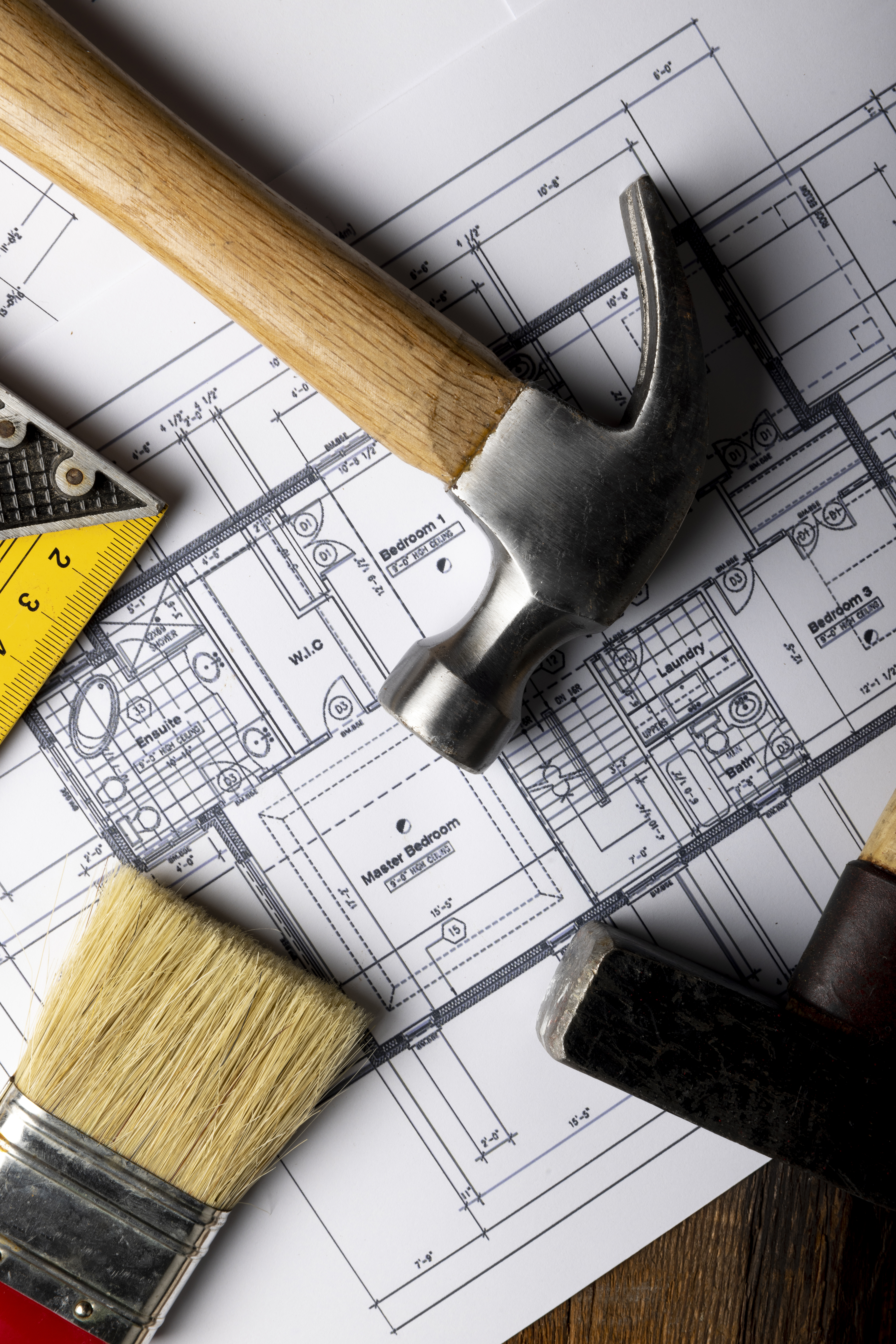 top-view-construction-hammers-still-life